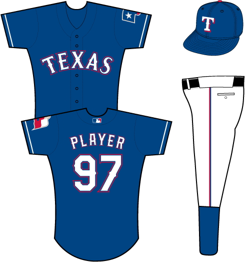 Texas Rangers Alternate Uniform - Los Angeles Dodgers Alternate Uniform (490x523)