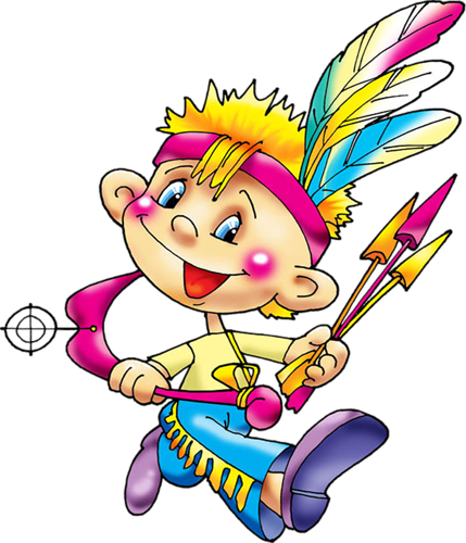 Valentine Clipart Set2 09 - Индеец Рисунок Детский (429x500)