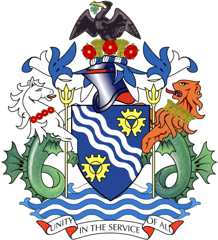 Coat Of Arms Of The Merseyside County Council - Liverpool Coat Of Arms (440x501)