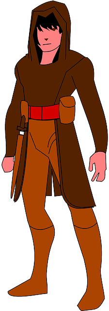 Assassin - Medieval Peasant Clip Art (320x640)