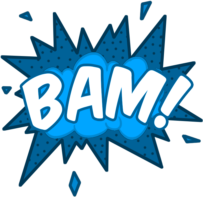 Pow Icon Comic - Onomatopoeia Bam (720x720)