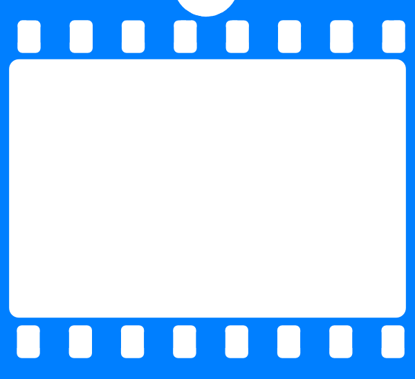 Blue Film Frame Svg Clip Arts 600 X 549 Px - Film Strip Png Blue (600x549)