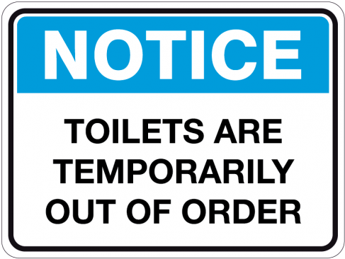 Pin Toilet Out Of Order Clipart - Toilet Out Of Order Sign (500x500)