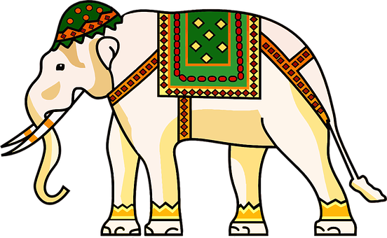Africa Animal Asia Decorated Elephant Orna - Thai Elephant Clip Art (552x340)