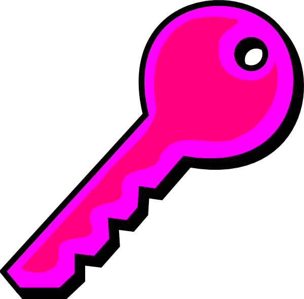 Pink Key Clipart Free (600x590)