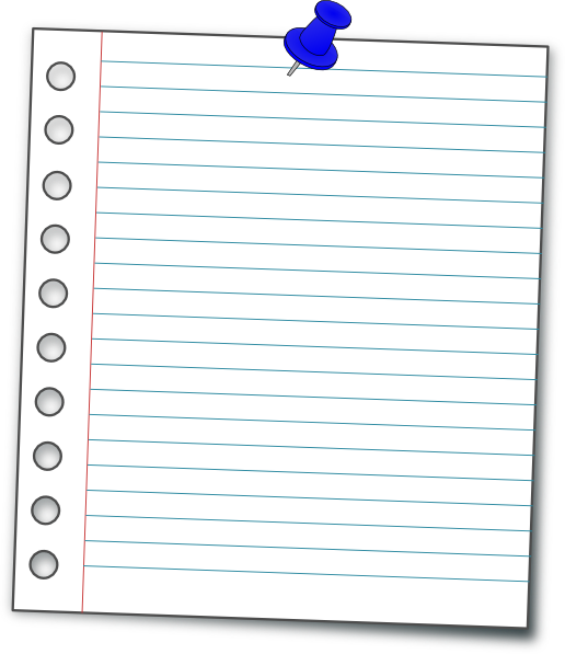 Notebook Paper Clip Art At Clipartner - Notebook Paper Png (516x597)