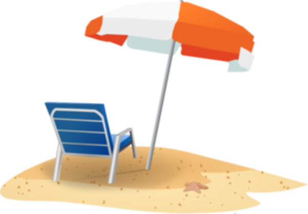 Beach Chair And Umbrella Md - Beach Chair And Umbrella Clipart (600x417)