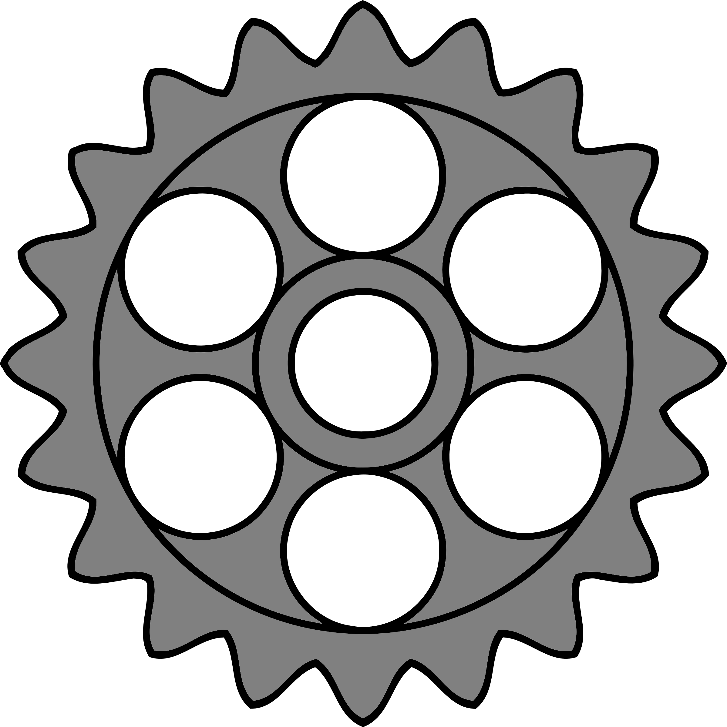 Gear With Circular Holes - Vinyl Record (2397x2398)