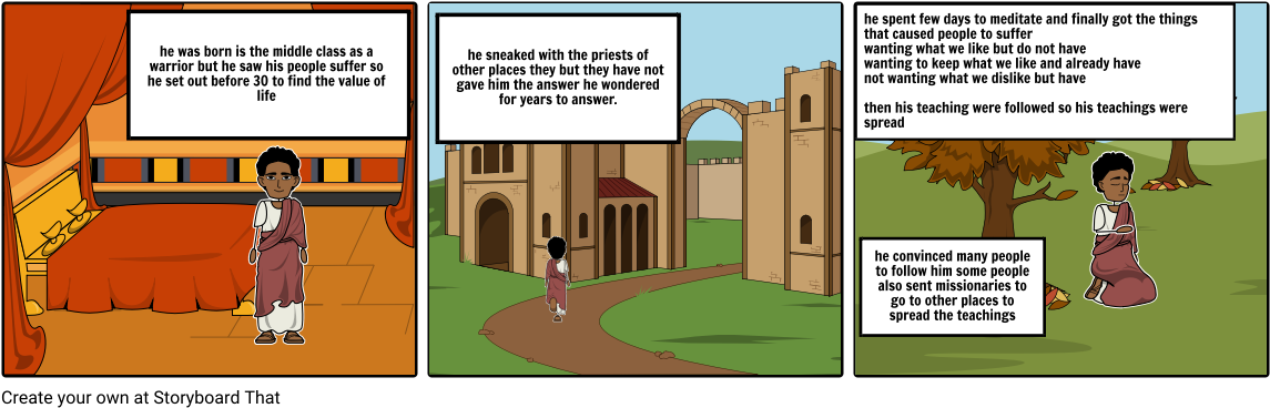 How Buddhaim Started And Spread - Cartoon (1164x385)