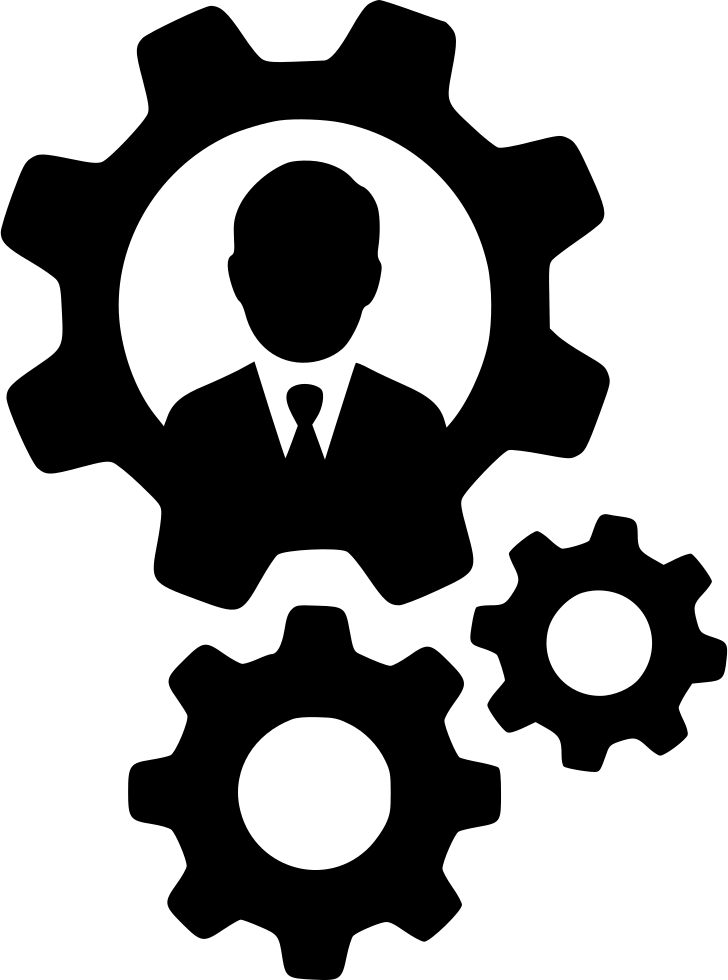 Gears Support Cogs Man Profilesettings Comments - Business Support Icon (728x980)