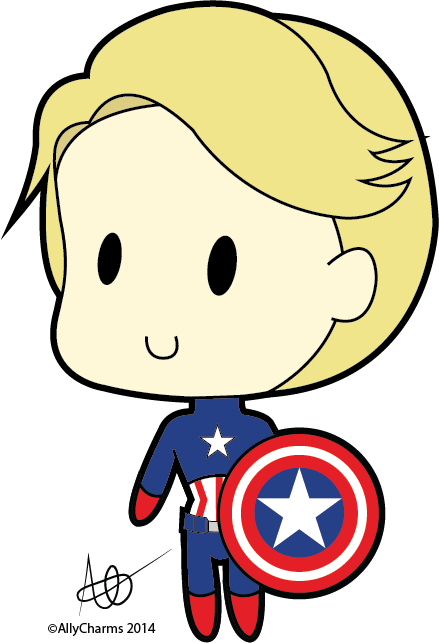 Allycharms 3 1 Captain America Chibi By Allycharms - Cartoon (439x643)