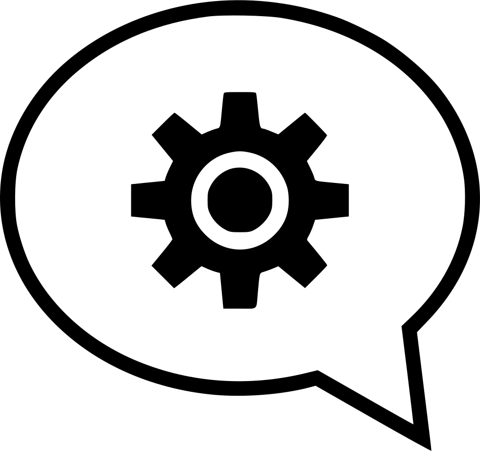Gear Setup Chat Bubble Talk Conversation Options Comments - Icon (980x922)