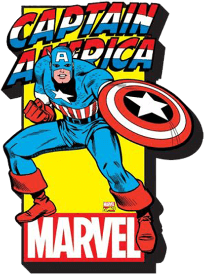 Captain America Comic Book Magnet - Marvel Captain America Logo Magnet (555x555)