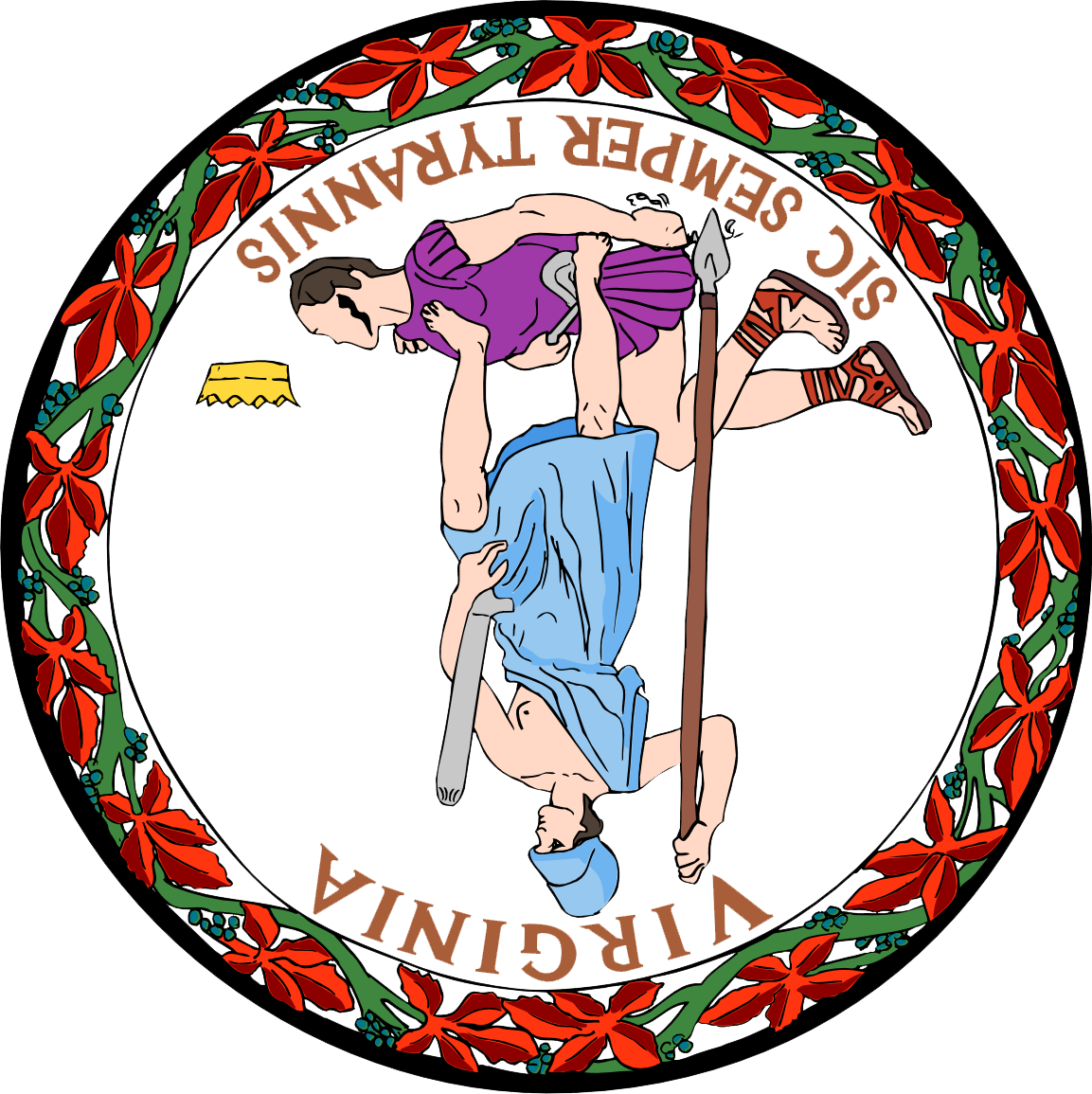 Virginia State Seal Stock Photo Royalty Free Image - Great Seal Of Virginia Throw Blanket (1153x1155)