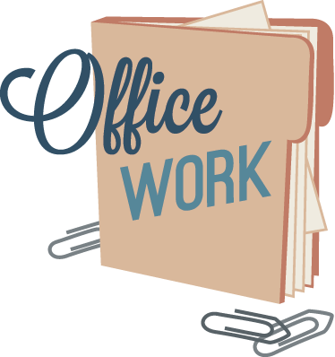 Office Work Icon Sticker - Clipt Art Office Work Png (374x398)