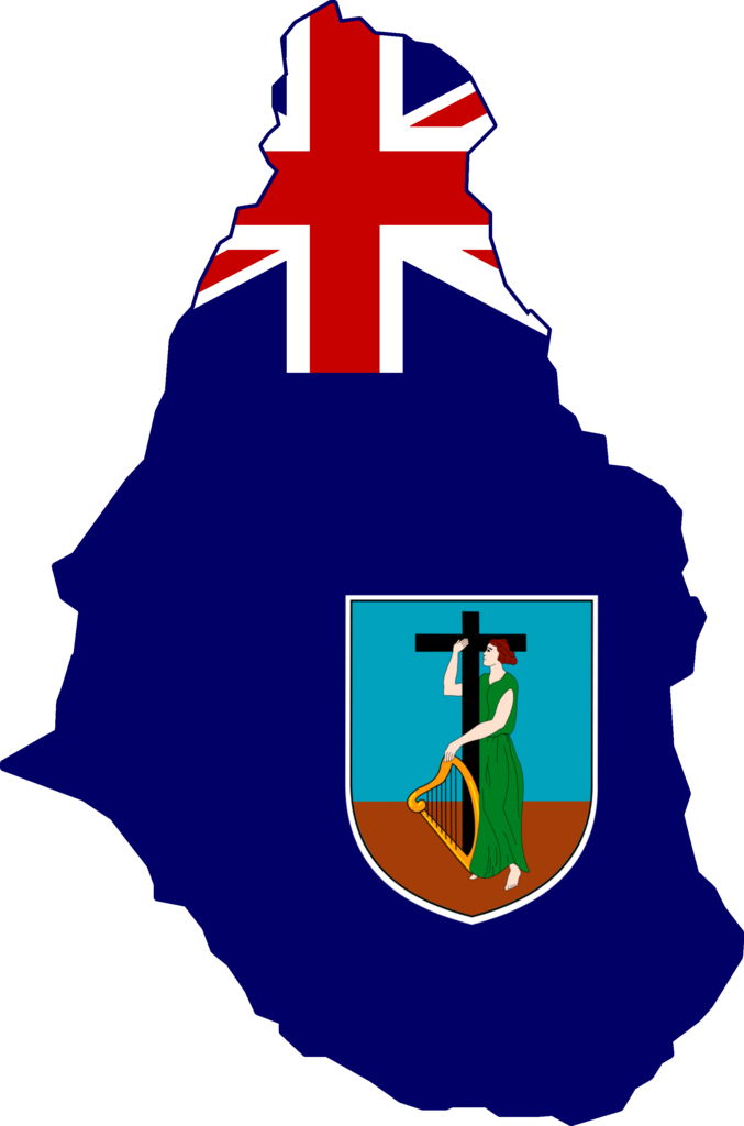 Flag Map Of Montserrat - Leeward Islands Flag (677x1024)