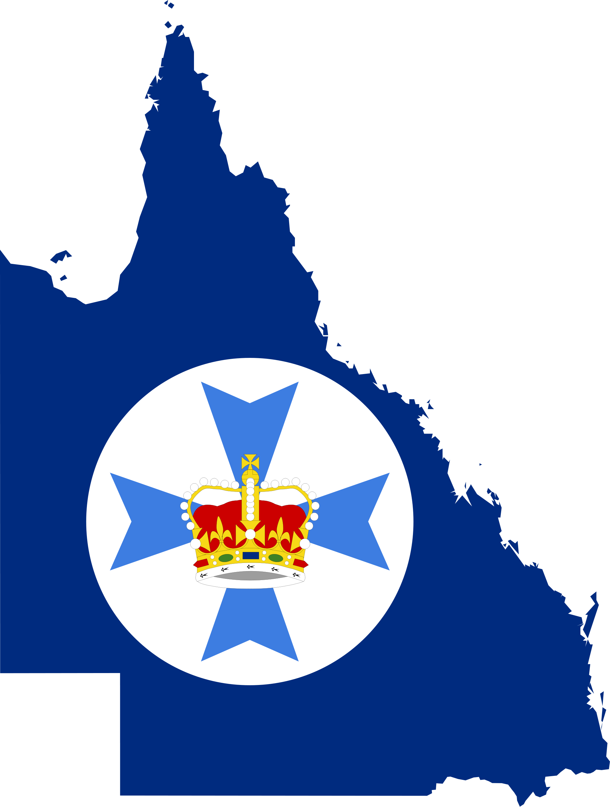 Open - State Flag Of Queensland (2000x2645)