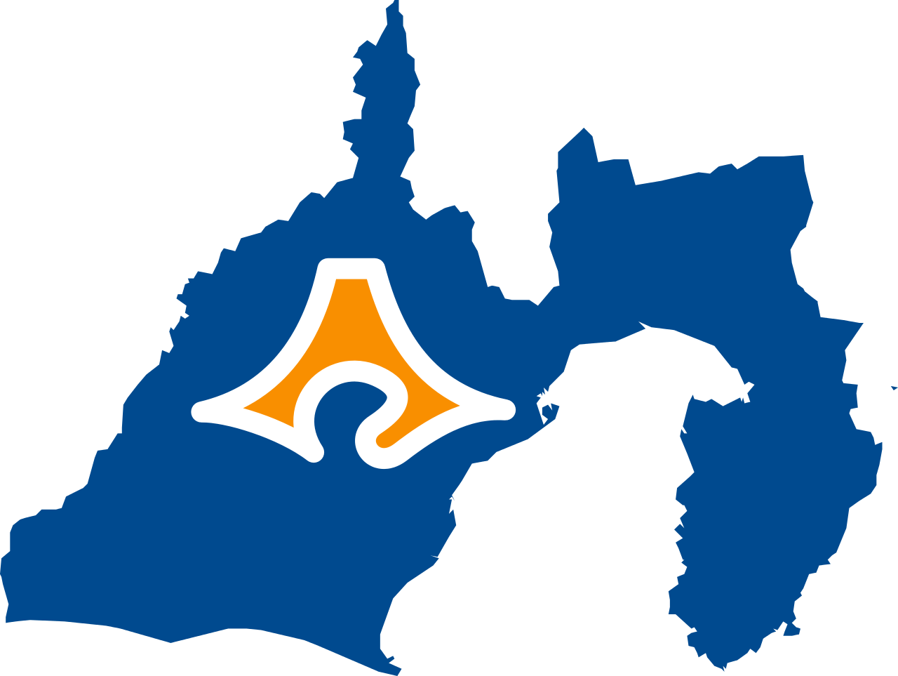 Flag Map Of Shizuoka Prefecture - 静岡 県 東部 中部 西部 (1280x963)