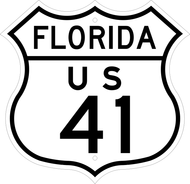 Us 41 Florida - Florida Us 41 Sign (619x600)
