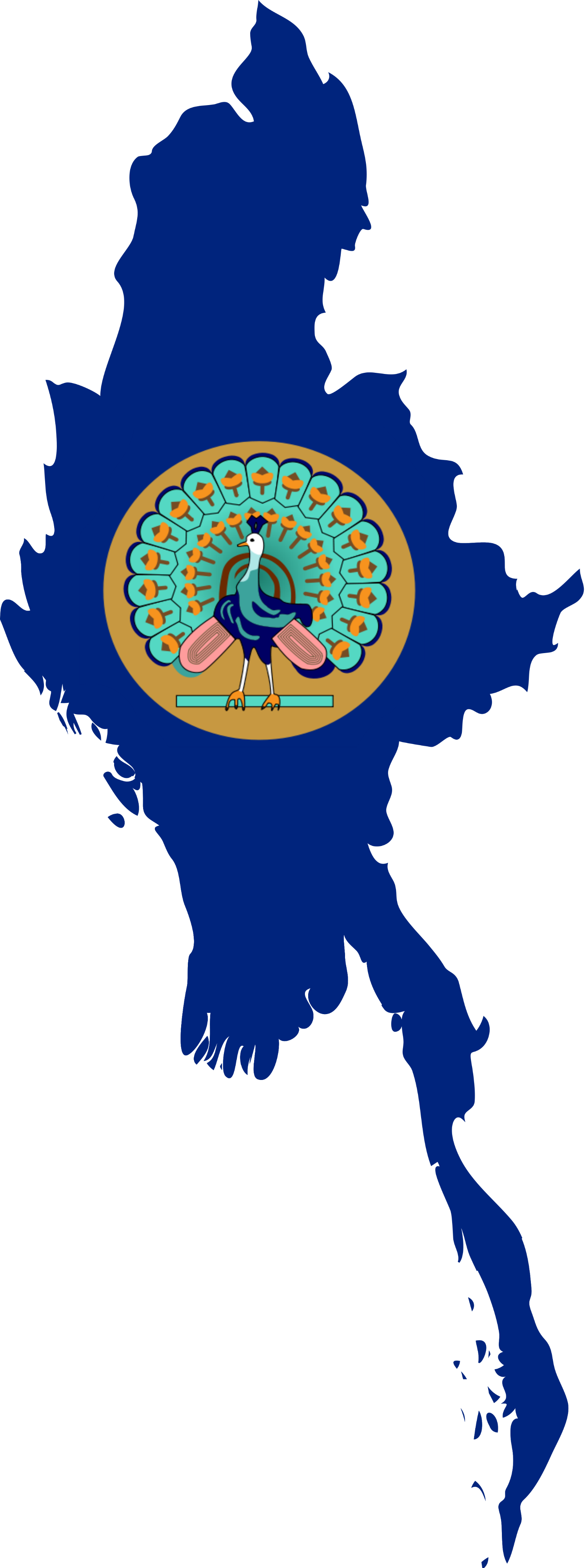 Flag Map Of British Burma - Flag Of Shan State (1492x4000)