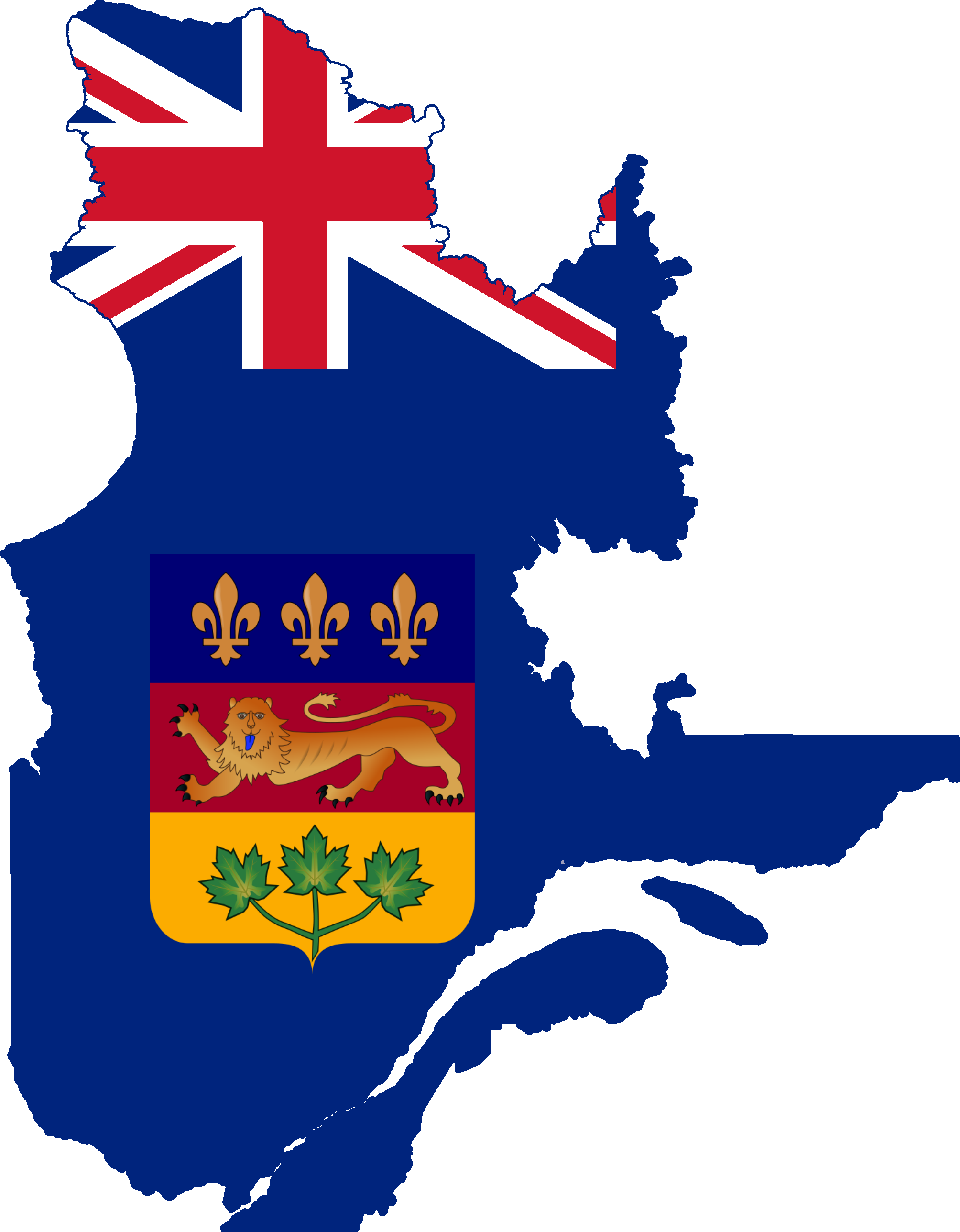 Flag Map Of Quebec - Quebec Coat Of Arms (2008x2576)
