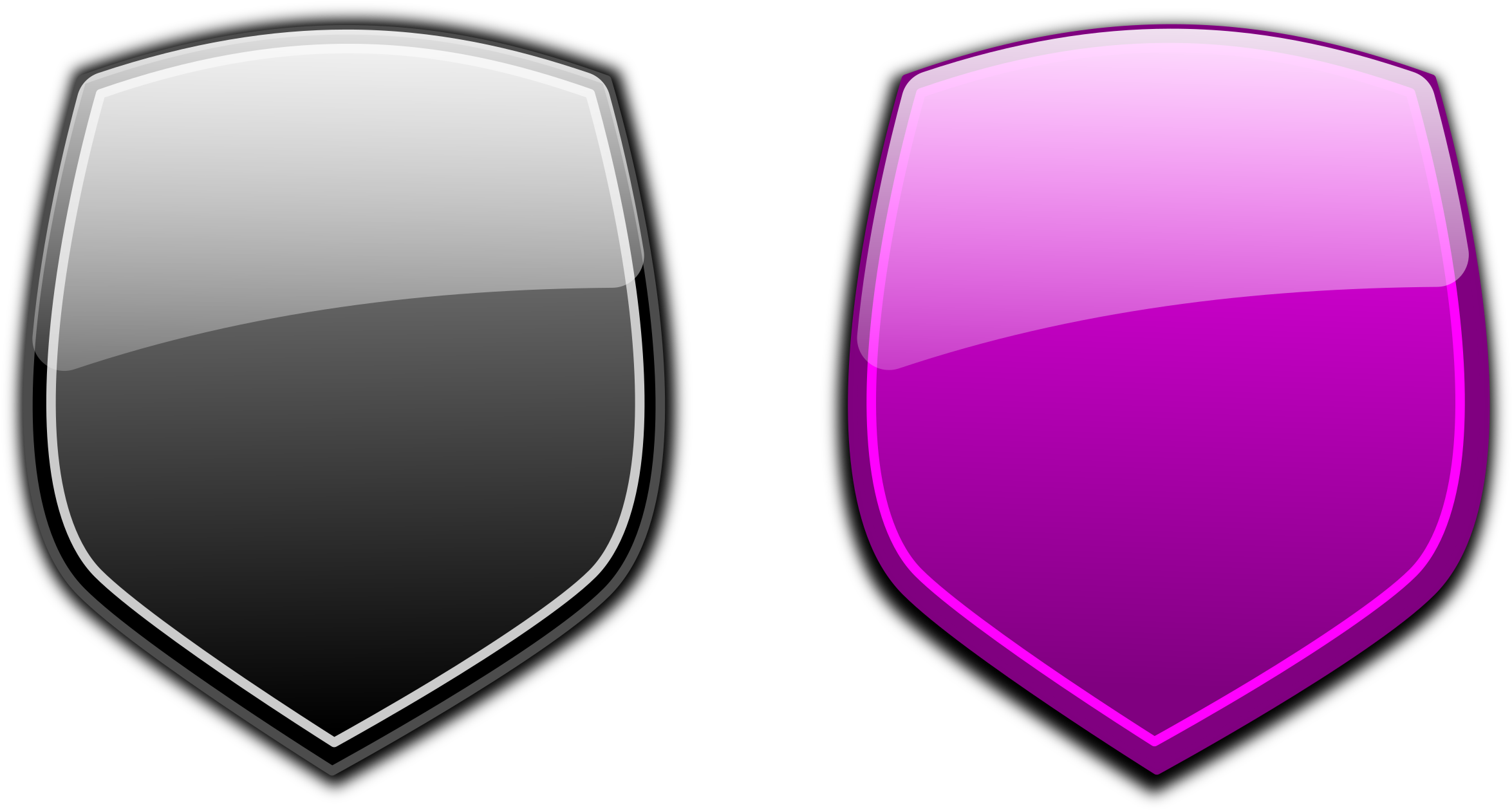 Shield Clipart Glossy - Glossy Shield Vector (2400x1310)