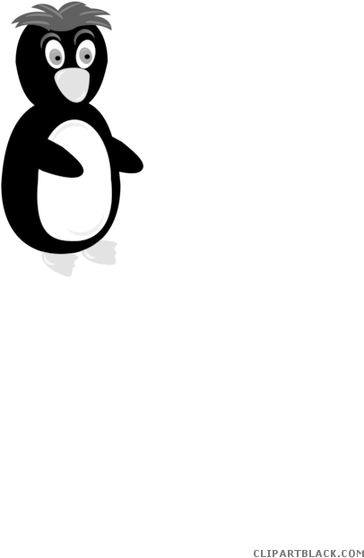 Boy Penguin Animal Free Black White Clipart Images - Penguin Clip Art (495x700)