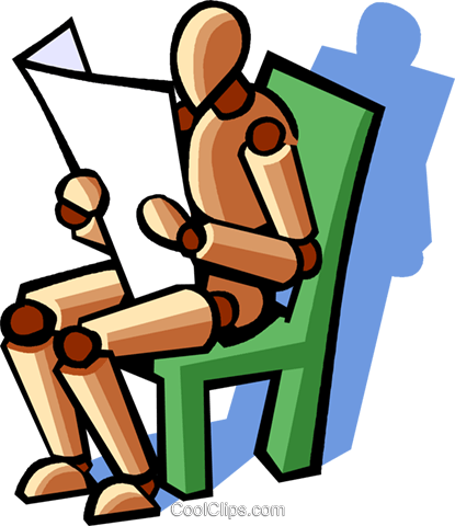 Man Reading The Newspaper Royalty Free Vector Clip - Law Of Obligations (415x480)