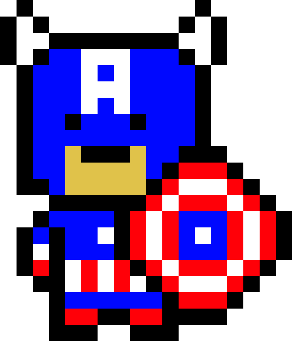 Captain America's Shield Pixel Art - Captain America Pixel Art (1196x1508)