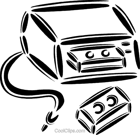 Video Cassette Player With Tapes Royalty Free Vector - Video Cassette Player With Tapes Royalty Free Vector (480x463)