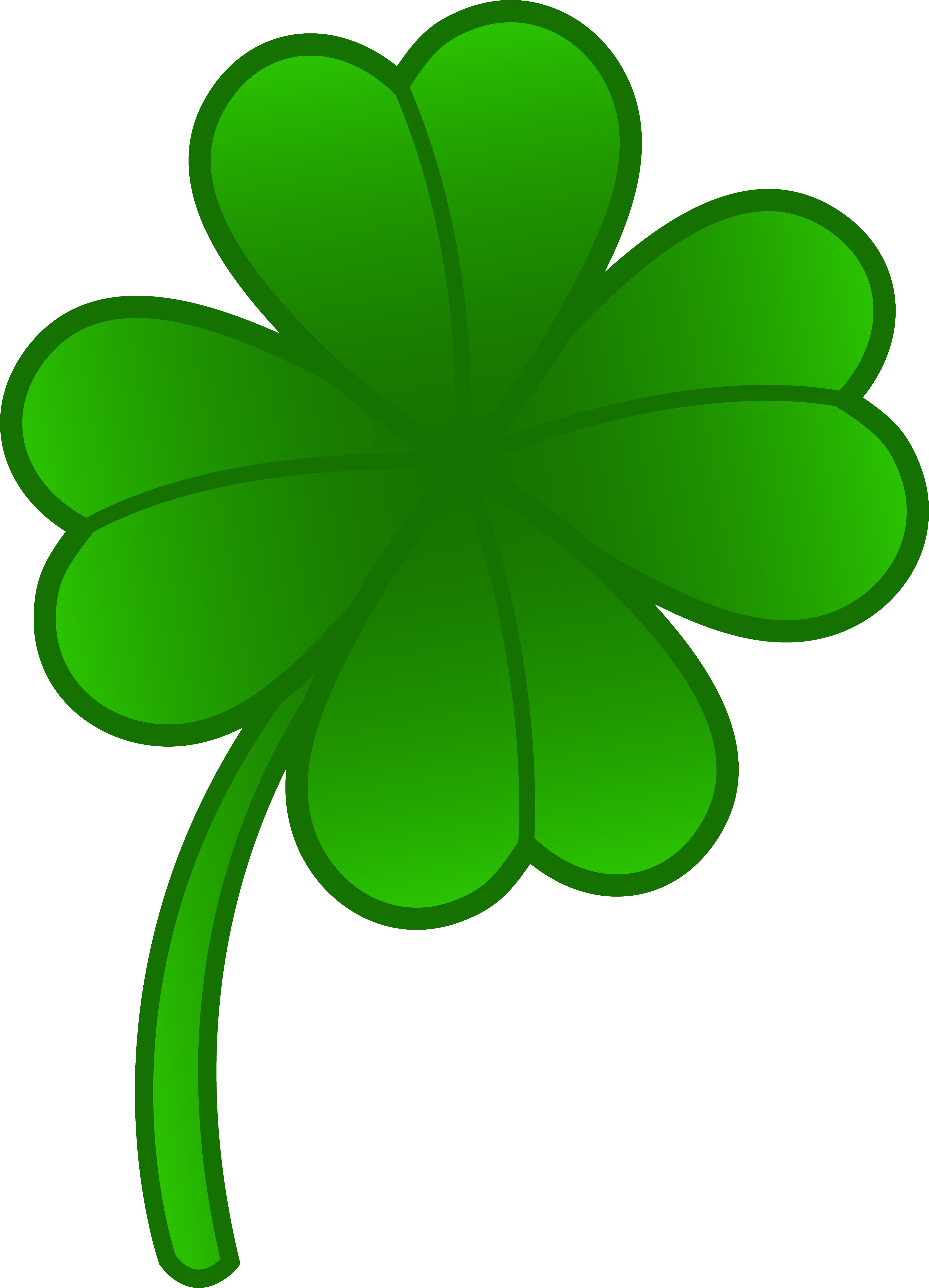 Green Four Leaf Clover - Green (4865x6742)