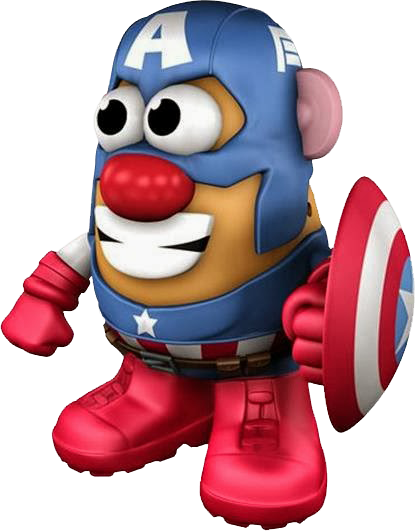 Potato Head Wields The Most Famous Shield In The World - Mr Potato Head Captain America (415x531)