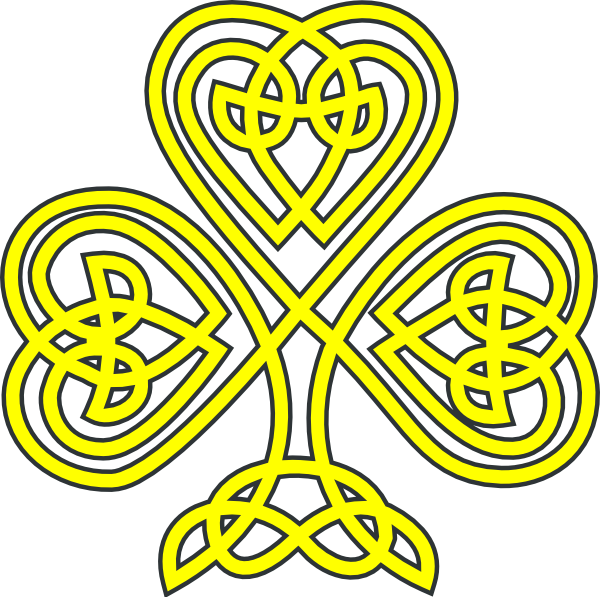 Shamrock Clipart Gold - Coloring Sheets Celtic Knots (600x597)
