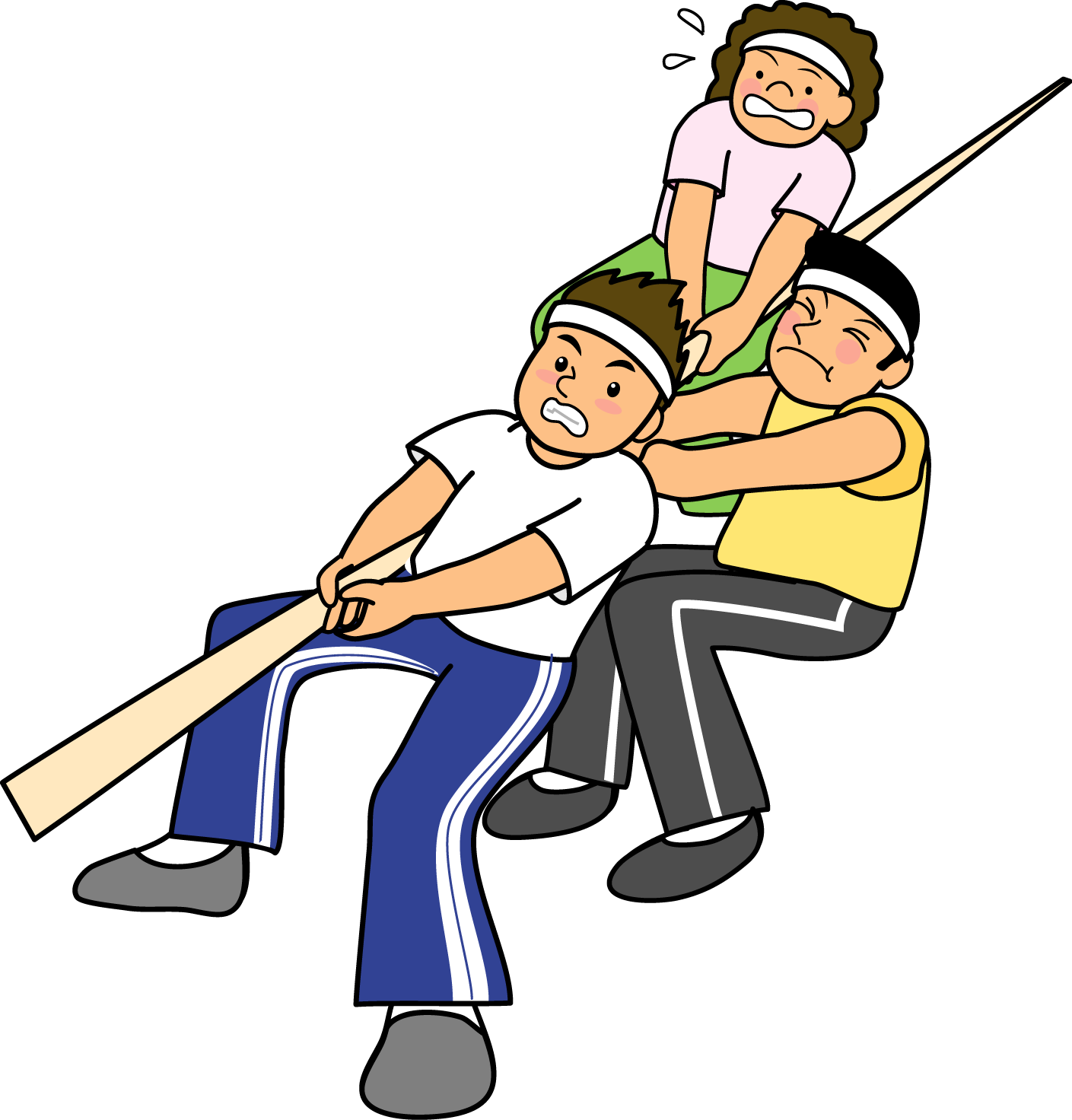 Sports Day Tug Of War Physical Education - Cartoon - (1409x1472) Png Clipar...