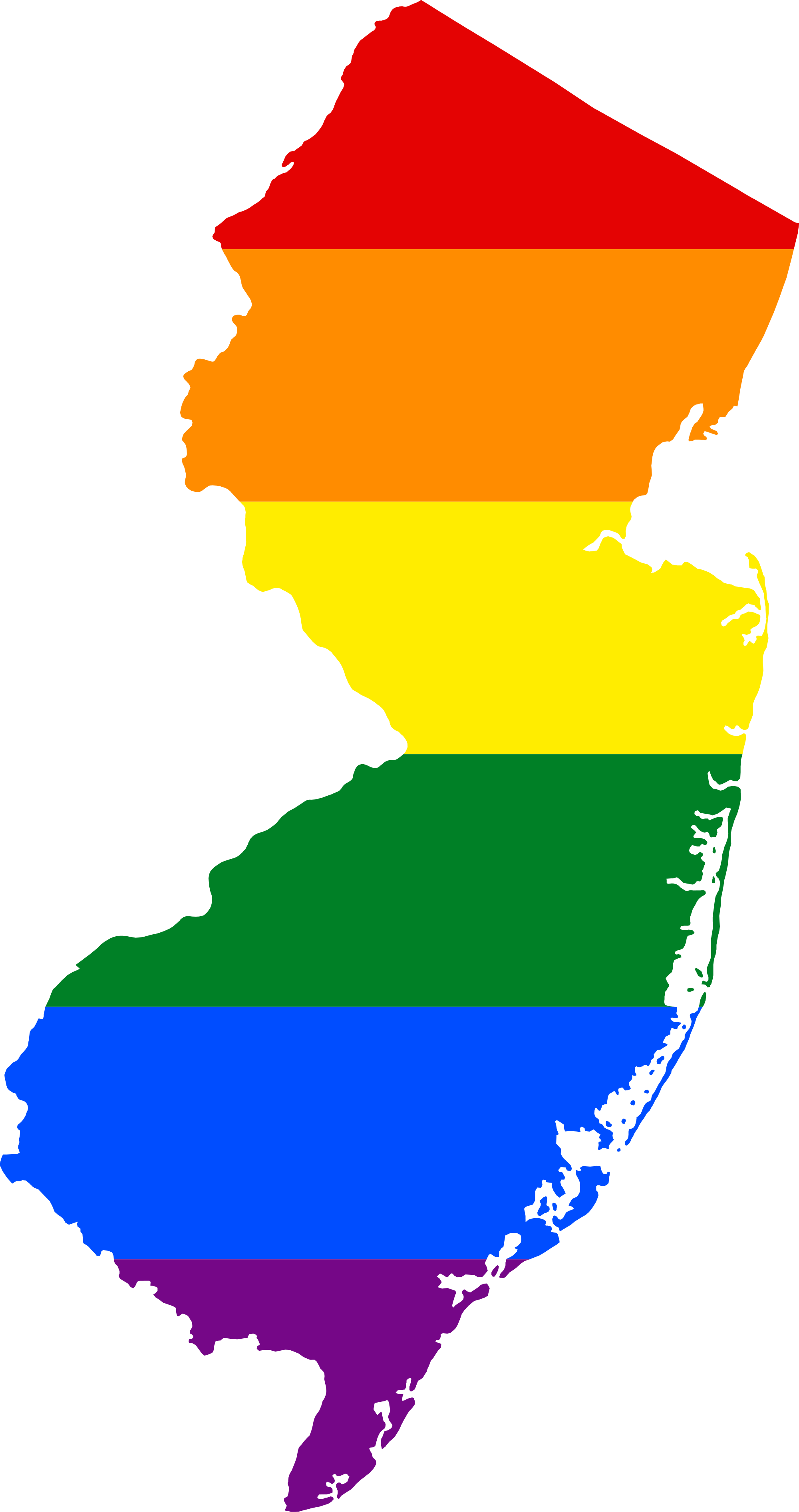 Lgbt Flag Map Of New Jersey - Italians In New Jersey (2000x3787)