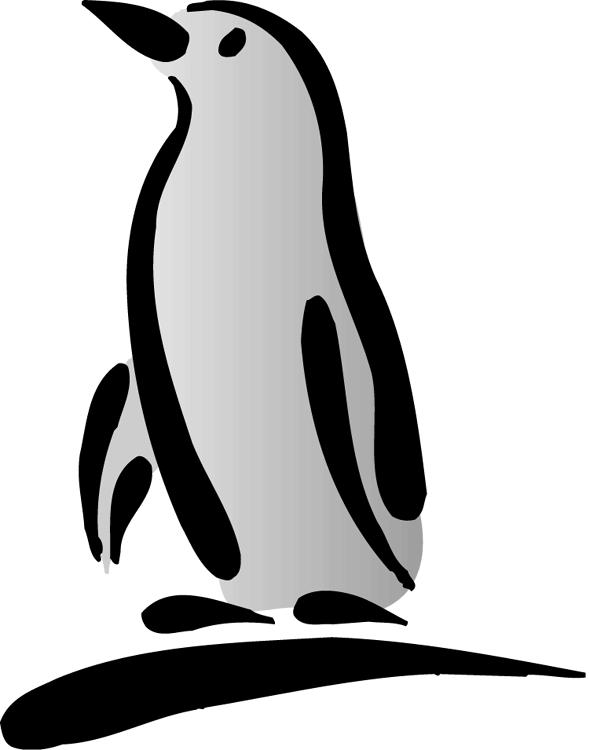 Penguin Clipart Silhouette - Penguin Silhouette Art (589x750)