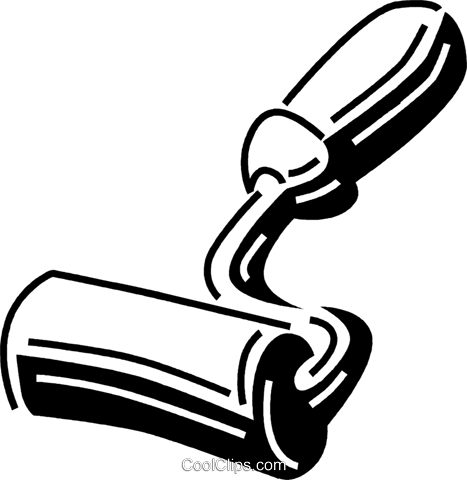 Paint Roller Royalty Free Vector Clip Art Illustration - Farbroller Clipart (467x480)
