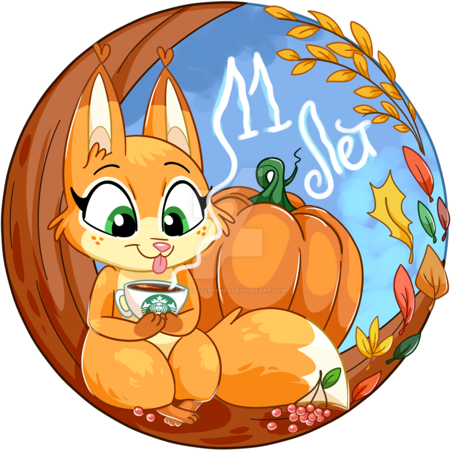 Autumn And Coffee By Melodyclerenes - Drawing (894x894)