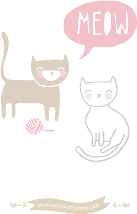 Cute Illustration Of Two Kitties - Cat Yawns (500x500)
