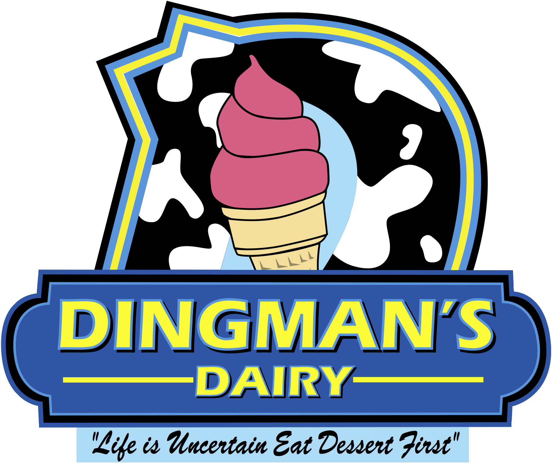 Dingman's Dairy Logo On Transparent With Words - Ice Cream (1782x1496)