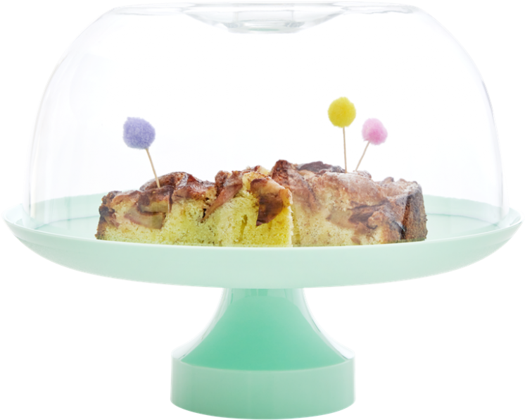 Melamine Cake Stand In Pastel Green With Dome By Rice - Cake (1000x1000)