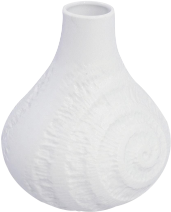 Modernist White Bisque Vase With Organic Swirl Design - 盛り 塩 (407x480)
