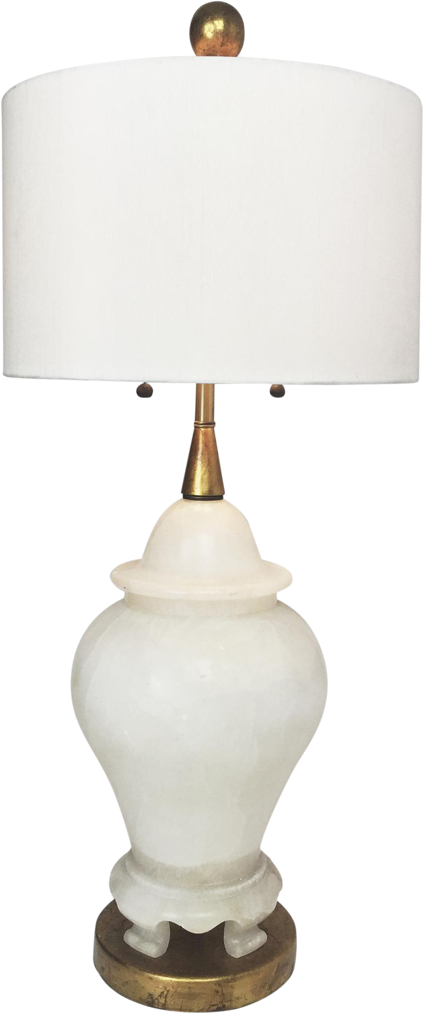 M#century Modern Carved Alabaster Table Lamp By Marbro, - Lampshade (948x2271)