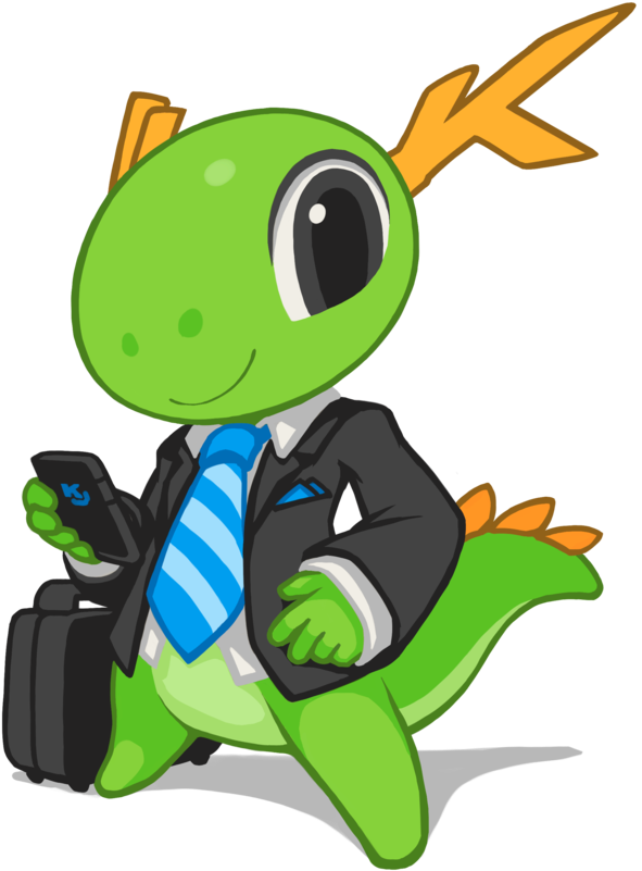Green Thumb Cartoon - Konqi (724x1024)