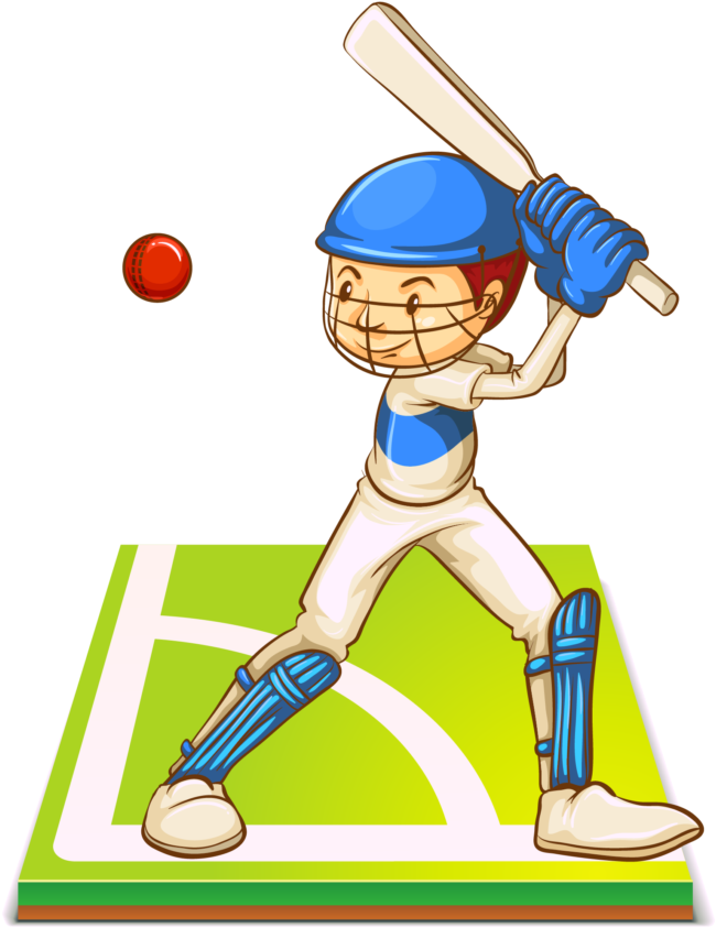 Kisspng Cartoon Baseball Clip Art Vector Hand Painted - Dibujos De Cricket (718x1024)