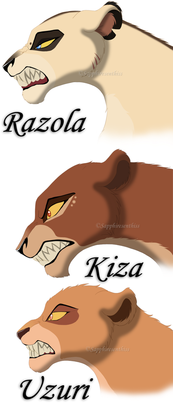 Angry Lions Headshots By Sapphiresenthiss - Digital Art (590x1355)