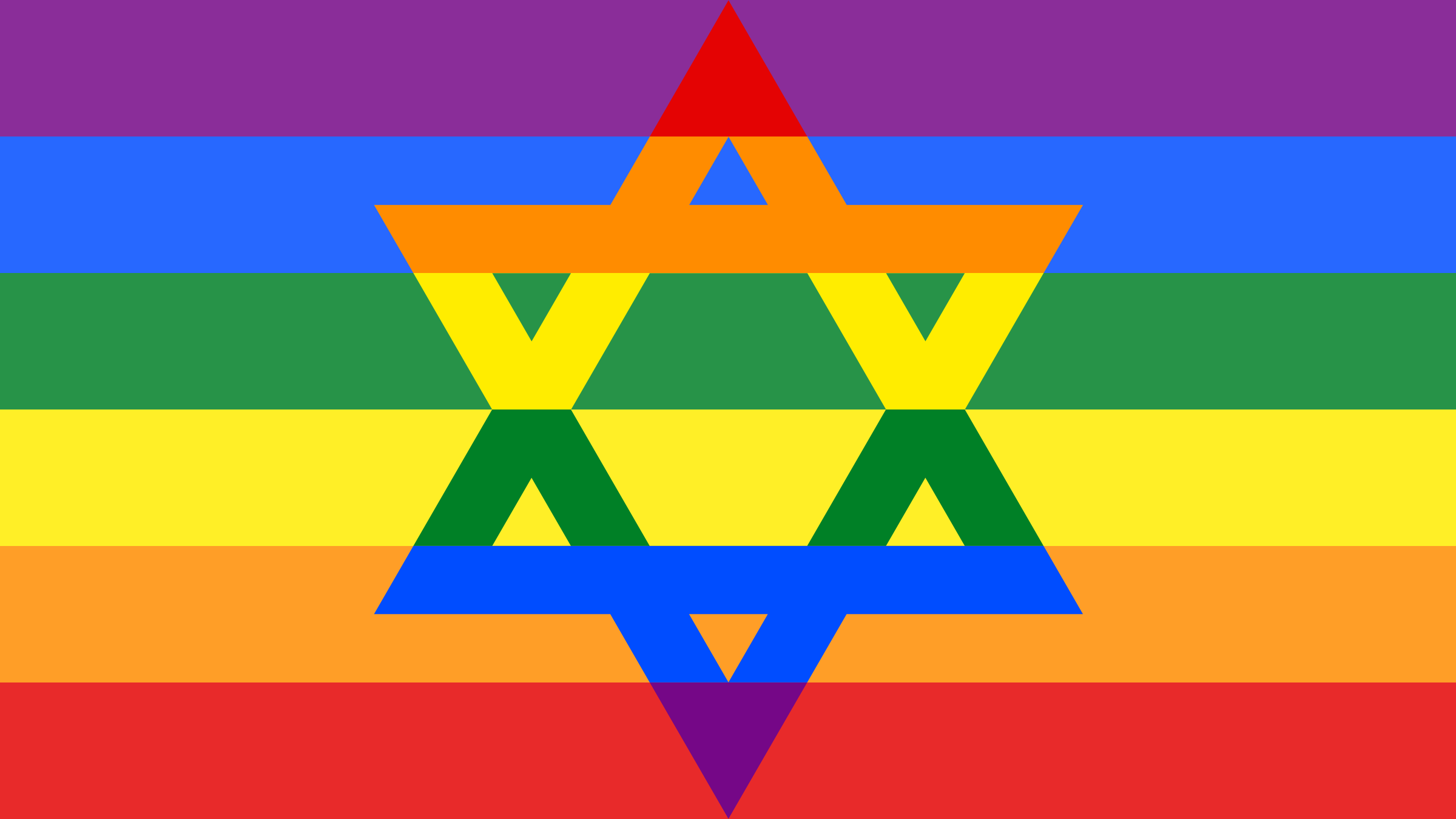 Starofdavidgay - ' - Jewish Gay Pride Flag (2400x1350)