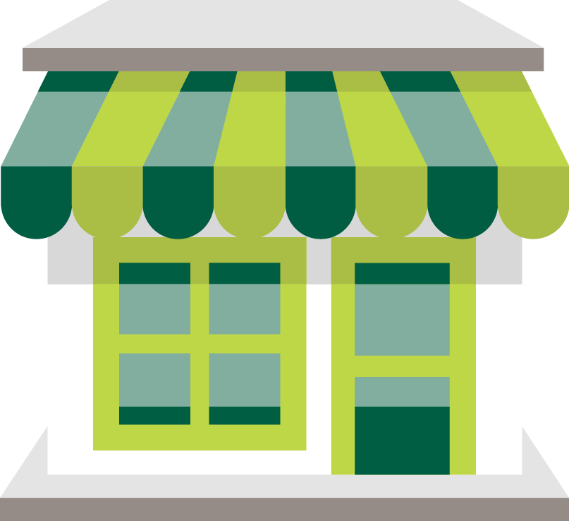 Online-shop, Dargestellt Als Frontansicht Eines Ladengeschäfts - Name (807x738)