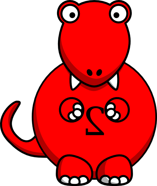 Red Dinosaur Clip Art At Clker - Dinosaur Clipart (504x595)
