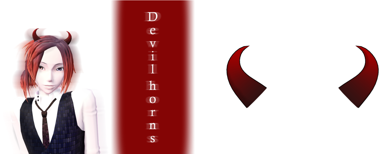 [mmd] Devil Horns Dl By Joanagnes - Devil Horns Transparent (1489x536)